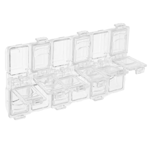 Sewroro Transparente Nagelkunst Aufbewahrungsbox Fächer Kompakt Tragbar Klarer Organizer für Strasssteine Perlen und Schmuck Praktisches Aufbewahrungssystem für Nail Art Zubehör von Sewroro
