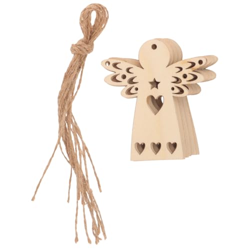 Sewroro Unvollendete Engelsausschnitte Holz DIY Holzornamente Basteln zum Bemalen und Hängen Glatte Oberfläche Sichere Holzscheiben für Kreative Handwerksprojekte und Wohnkultur von Sewroro