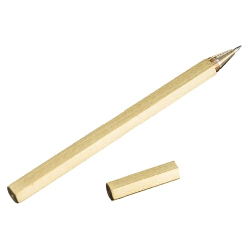 Sewroro Vintage Gelstift Kupfer Sechskant Design Langlebig Schreibstift für Büro Schule Zuhause Eleganter Mehrseitiger Kugelschreiber für Notizen und Skizzen von Sewroro
