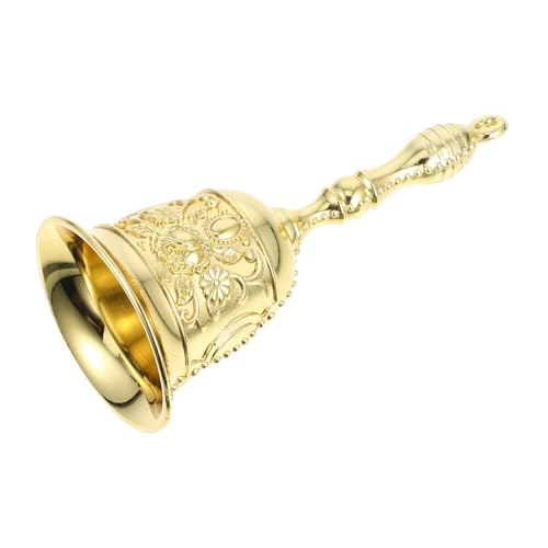 Sewroro Vintage Handglocke aus Kupferlegierung mit Antirutschigem Griff Klare Melodie Verzierte Retro Tischklingel für Restaurant Klassenzimmer Büro und Servicebereiche von Sewroro