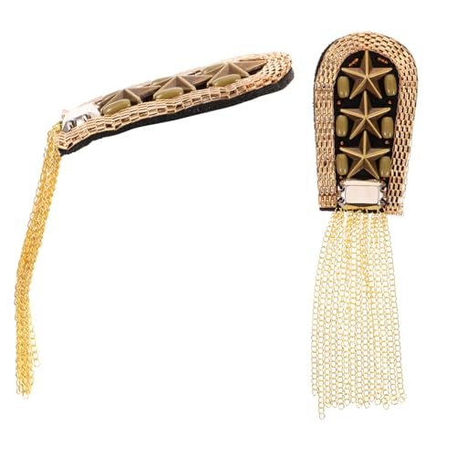 Sewroro Vintage Quasten Schulter Epauletten mit Metallfransen Damen Herren Broschen Anstecknadeln für Hochzeit Bühne Kostüm Vielseitige Mode accessoires von Sewroro
