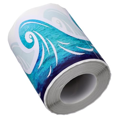 Sewroro Wasserdichter Selbstklebender Blauer Wellenrand Border Trim Dekorativer Ablösbarer Blackboard Border Sticker für Klassenraum Büro und Pinnwandgestaltung von Sewroro