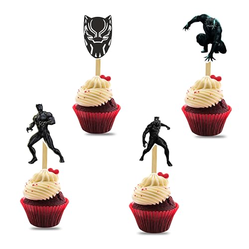 Blck Panther Cupcake Topper - Geburtstagsdekorationen von Seyal