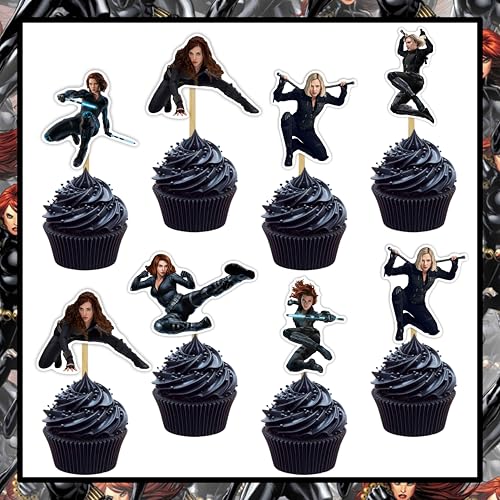Blck Widw Cupcake Topper – Geburtstagsdekoration. Blck Widw Cupcake Topper – Geburtstagsdekoration. von Seyal
