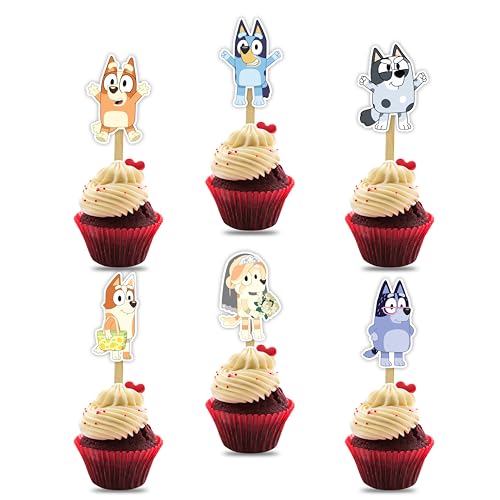 Blueey Cupcake Topper - Geburtstagsdekorationen Blueey Cupcake Topper - Geburtstagsdekorationen von Seyal