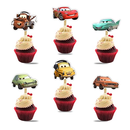 Caars Cupcake Topper Dekoration - Race Caar Themed Birthday Party Supplies - Caars Movie Decor - Rot Blau Caar Cupcake Picks - Jungen Geburtstag Kuchen Dekorationen Caars Cupcake Topper Dekoration - Race Caar Themed Birthday Party Supplies - Caars Movie Decor - Rot Blau Caar Cupcake Picks - Jungen Geburtstag Kuchen Dekorationen von Seyal