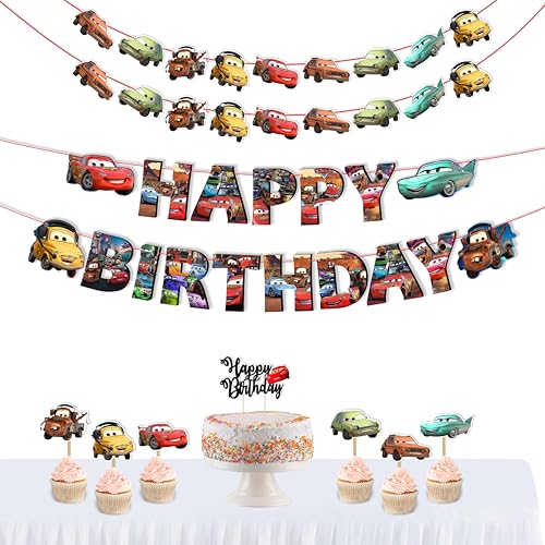 Caars Thema Dekoration für Geburtstagsfeier - Race Caar Geburtstag Banner Girlande Hängende Dekorationen - Fahrzeug Motto Party Supplies - Cartoon Caar Hintergrund Erster Geburtstag Raumdekor Caars Thema Dekoration für Geburtstagsfeier - Race Caar Geburtstag Banner Girlande Hängende Dekorationen - Fahrzeug Motto Party Supplies - Cartoon Caar Hintergrund Erster Geburtstag Raumdekor von Seyal