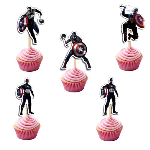 Captin Amrica Cupcake Topper - Geburtstagsdekorationen Captin Amrica Cupcake Topper - Geburtstagsdekorationen von Seyal