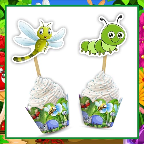 Cupcake-Förmchen mit Insekten, Geburtstagsdekoration. Cupcake-Förmchen mit Insekten, Geburtstagsdekoration. von Seyal
