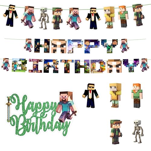 Mincraft Pixlated Theme Birthday Party Supplies - Birthday Decorations Mincraft Pixlated Theme Birthday Party Supplies - Birthday Decorations von Seyal