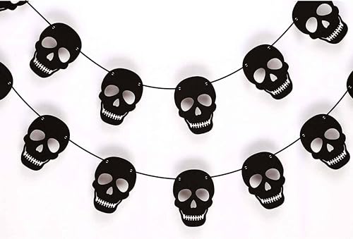 Schwarze Totenkopf-Girlande – Geburtstags-Dekorationen, Party-Dekoration, kreative Dekoration Schwarze Totenkopf-Girlande – Geburtstags-Dekorationen, Party-Dekoration, kreative Dekoration von Seyal