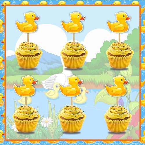 Seyal® Geburtstagsparty-Dekoration – Cartoon-Ente, Cupcake-Topper von Seyal