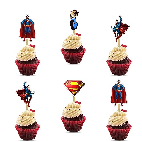 Seyal® Geburtstagsparty-Dekoration – Superman Cupcake Topper von Seyal