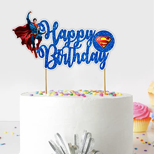 Seyal® Geburtstagsparty-Dekoration – Superman Happy Birthday Tortenaufsatz von Seyal