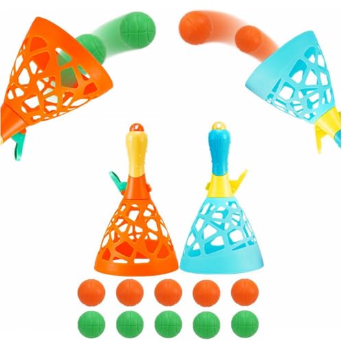 Seyoos Pass und Fangspiel für Kinder im Freien und Innenbereich mit 2 Fangkörben und 10 Bällen, Korbfüllungen, Geschenken, Partygeschenken, Strandsportspielzeug für Kinder ab 3 4 5 6 7 8 und 9 Jahren von Seyoos