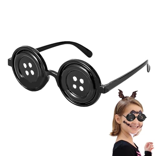 Seyrnicay Knopfaugenbrille | Coralines Knopfaugen Brille | Film Coralines Cosplay Augenbrille | Abnehmbare Brille für Halloween Cosplay | Neuheit Lustige Brille Rollenspiel Brille Foto Requisiten Seyrnicay Knopfaugenbrille | Coralines Knopfaugen Brille | Film Coralines Cosplay Augenbrille | Abnehmbare Brille für Halloween Cosplay | Neuheit Lustige Brille Rollenspiel Brille Foto Requisiten von Seyrnicay