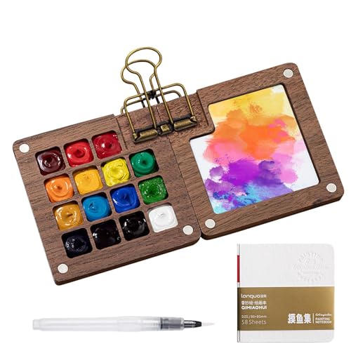 Tragbare Palette | Reise-Aquarellfarben-Paletten-Set | Taschenkünstler Aquarellfarben-Palette Reise-Sets mit Binder-Clips | Wasserfarben-Palette für Maler, Künstler Tragbare Palette | Reise-Aquarellfarben-Paletten-Set | Taschenkünstler Aquarellfarben-Palette Reise-Sets mit Binder-Clips | Wasserfarben-Palette für Maler, Künstler von Seyrnicay