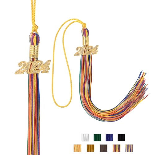 2 Stück Abschluss-Quasten 2024, akademische Abschlusskappe, Dekor, Kappe, Hut, Quaste mit goldenem Anhänger für 2024-Jahr, Abschlussfeier, Party-Zubehör, Ornament, Souvenir, Geschenke, bunt 2 Stück Abschluss-Quasten 2024, akademische Abschlusskappe, Dekor, Kappe, Hut, Quaste mit goldenem Anhänger für 2024-Jahr, Abschlussfeier, Party-Zubehör, Ornament, Souvenir, Geschenke, bunt von Sfoni