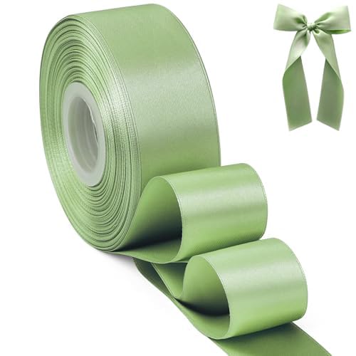 Sfoni Geschenkband 46m Satinband 38mm Breit Geschenkband Salbeigrün Schleifenband für Hochzeit Dekoration Geschenkverpackung Geburtstagsparty DIY Weinachtsdeko von Sfoni