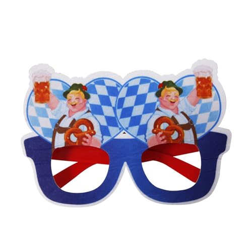 Sfwqoifou sonnenbrille damen groß, Sonnenbrille Herren Bayerische Strand Unisex Festival Partyzubehör Volksfest Bierfest Vintage Party Retro Faschingskostüme Lustige Spaßbrille, Dunkelblau, M von Sfwqoifou
