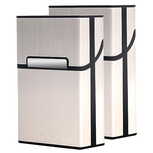 2 Stück Zigarettenetui, Zigarettenbox Metall mit Magnetverschluss, Zigarettenetui aus Aluminium,Verstärktem Kunststoffgehäuse & Einrast Funktion Für 20er Standard Schachteln, Zigaretten Kasten 2 Stück Zigarettenetui, Zigarettenbox Metall mit Magnetverschluss, Zigarettenetui aus Aluminium,Verstärktem Kunststoffgehäuse & Einrast Funktion Für 20er Standard Schachteln, Zigaretten Kasten von Sgehai
