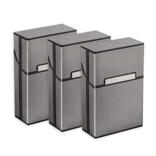 3 Stück Zigarettenetui, Zigarettenbox Metall mit Magnetverschluss, Zigarettenetui aus Aluminium,Verstärktem Kunststoffgehäuse & Einrast Funktion Für 20er Standard Schachteln, Zigaretten Kasten grau 3 Stück Zigarettenetui, Zigarettenbox Metall mit Magnetverschluss, Zigarettenetui aus Aluminium,Verstärktem Kunststoffgehäuse & Einrast Funktion Für 20er Standard Schachteln, Zigaretten Kasten grau von Sgehai