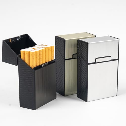 3Stück Zigarettenetui box,Zigarettenbox aus Alu mit Magnetverschluss,Metallzigarettenbox,zigarettenetui für 20 zigaretten von Sgehai