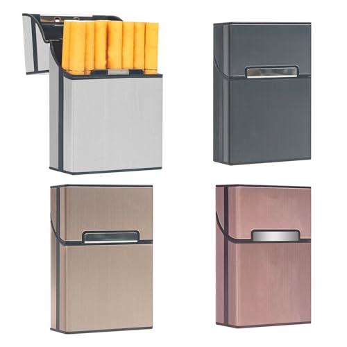 4 Stück zigaretten schachteln,zigarettenbox metall mit Magnetverschluss,zigaretten box Aluminium,zigarettendose,zigarettenschachtel box,Für zigarettenetui 20 zigaretten,zigarettenetui damen Mann von Sgehai