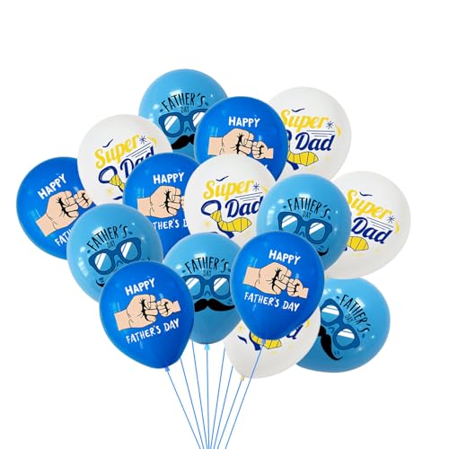 15 Stück Vatertags-Dekorationen, Luftballons, Happy Fathers Day Luftballons, Abendessen, Papa, Party-Ballon, 30,5 cm, blau-weiß, Latex-Ballon für Vatertag, Partyzubehör, Heimdekorationen 15 Stück Vatertags-Dekorationen, Luftballons, Happy Fathers Day Luftballons, Abendessen, Papa, Party-Ballon, 30,5 cm, blau-weiß, Latex-Ballon für Vatertag, Partyzubehör, Heimdekorationen von Sgehenr