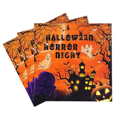Halloween Servietten,40 Stück 33 x 33cm Party Servietten Orange Schwarz Halloween Deko Servietten Herbst mit Gruselig Kürbis Fledermaus Spinne Burg Papierservietten für Halloween Tischdeko Halloween Servietten,40 Stück 33 x 33cm Party Servietten Orange Schwarz Halloween Deko Servietten Herbst mit Gruselig Kürbis Fledermaus Spinne Burg Papierservietten für Halloween Tischdeko von Sgehenr