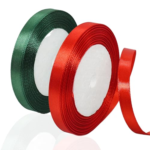 Schleifenband Weihnachten Rot und Grün,2Rollen/44M*1CM Geschenkband Weihnachten Satinband Weihnachtsband Weihnachtsbänder Dekoband Weihnachten für Geschenkverpackung,Weihnachtsbaum Deko,Weihnachtsdeko Schleifenband Weihnachten Rot und Grün,2Rollen/44M*1CM Geschenkband Weihnachten Satinband Weihnachtsband Weihnachtsbänder Dekoband Weihnachten für Geschenkverpackung,Weihnachtsbaum Deko,Weihnachtsdeko von Sgehenr