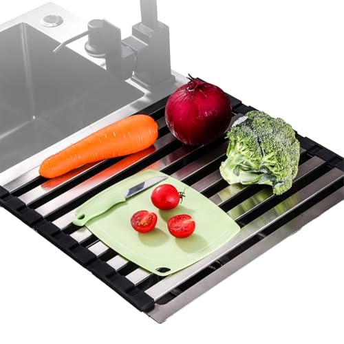 Sghtil Abtropfgestell für Küchengeschirr, faltbar, rutschfest, verstellbarer Trockner für Töpfe, Tassen, Teller und Küchenutensilien Sghtil Abtropfgestell für Küchengeschirr, faltbar, rutschfest, verstellbarer Trockner für Töpfe, Tassen, Teller und Küchenutensilien von Sghtil