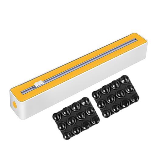 Sghtil Aluminium-Papierhalter mit integriertem Schneider, Aufbewahrung für Aluminiumpapier und Küchenrollen | robust, platzsparender Organizer für Wachspapier und Kühlschrank mit System von Sghtil