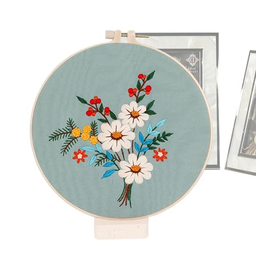 Sghtil Anfänger-Stickset für Erwachsene, Anfänger-Stickset, Handstickerei, Blumenmotiv, Handarbeit, Zubehör mit Materialpaket für Liebhaber Sghtil Anfänger-Stickset für Erwachsene, Anfänger-Stickset, Handstickerei, Blumenmotiv, Handarbeit, Zubehör mit Materialpaket für Liebhaber von Sghtil