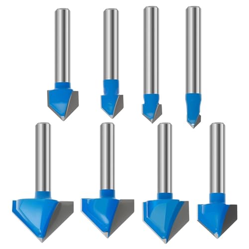 Sghtil Bit Router CNC, V Groove Router Bit - Wolframstahl Legierung Holz Bearbeitungswerkzeuge v Bohrstücke A | Metall Router Attachment Kit Werkzeug Sghtil Bit Router CNC, V Groove Router Bit - Wolframstahl Legierung Holz Bearbeitungswerkzeuge v Bohrstücke A | Metall Router Attachment Kit Werkzeug von Sghtil