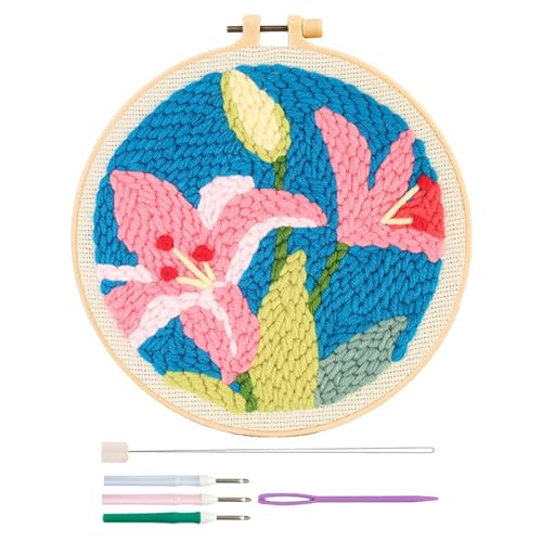 Sghtil Blume Stanznadel-Set, Stickset für Anfänger, Sticken Punch Nadel, Sticken Set, Sticken Sticken Set, Handgemachte Kreative Handwerk Kits für Sghtil Blume Stanznadel-Set, Stickset für Anfänger, Sticken Punch Nadel, Sticken Set, Sticken Sticken Set, Handgemachte Kreative Handwerk Kits für von Sghtil