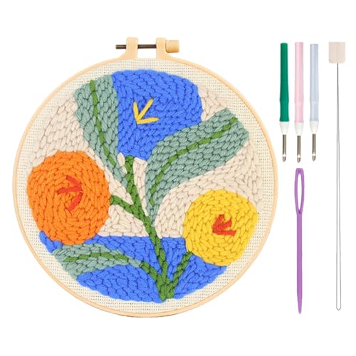 Sghtil Blumen-Stanznadel-Set, Stanznadel-Set für Blumenstickerei, Stickerei, Stichnadel-Set, Nadel-Stickset, kreative Bastelsets Sghtil Blumen-Stanznadel-Set, Stanznadel-Set für Blumenstickerei, Stickerei, Stichnadel-Set, Nadel-Stickset, kreative Bastelsets von Sghtil
