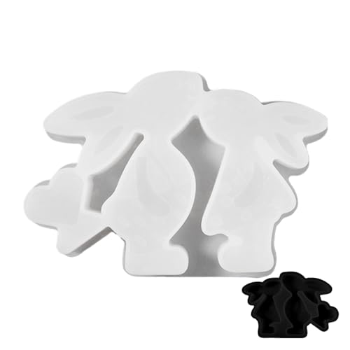 Sghtil Bunny mit Herz Silikonform, Osterhasen Formen, Harz Gießform Love Design Paar Bunny Form - Kerzenherstellung Formen, Bastelbedarf von Sghtil