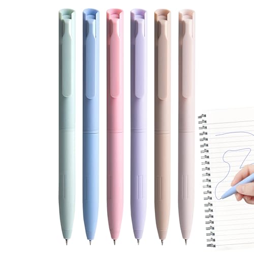 Sghtil Bunte Gelstifte,Schnelltrocknende Buntstifte in Farbmix - 6 Stück 0.5mm Spitze Leichtgängig Multicolor Kugelschreiber, Schreibtischzubehör Für Notizen Kalligraphie Skizzen von Sghtil