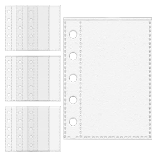 Sghtil Durchsichtige Ordner Blatthüllen | 10 Stück M5 5-Ring Ordner Schutzseiten,Aufkleber Taschen für Künstler Zeichner Studenten Lehrer Büropersonal Schulprojektmanager Reisende Fotos Quittungen von Sghtil