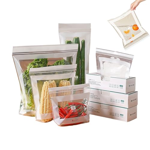 Sghtil Gefrierbeutel mit Reißverschluss, wiederverwendbar, 85 Beutel zur Aufbewahrung von Lebensmitteln | luftdichter Transportbehälter für Lebensmittel, Obst, Fleisch, Snacks, Sghtil Gefrierbeutel mit Reißverschluss, wiederverwendbar, 85 Beutel zur Aufbewahrung von Lebensmitteln | luftdichter Transportbehälter für Lebensmittel, Obst, Fleisch, Snacks, von Sghtil