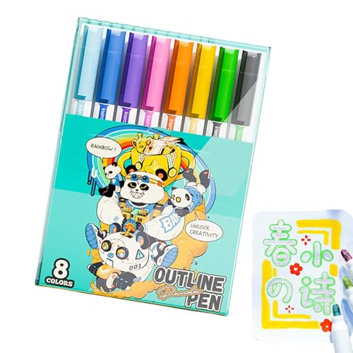 Sghtil Graffiti-Stifte, Konturenstifte – Glitzerstifte | Kunstbedarf, Malstifte-Set zum Zeichnen von Kritzelkarten, Weihnachtskartenherstellung, Kunsthandwerk Sghtil Graffiti-Stifte, Konturenstifte – Glitzerstifte | Kunstbedarf, Malstifte-Set zum Zeichnen von Kritzelkarten, Weihnachtskartenherstellung, Kunsthandwerk von Sghtil
