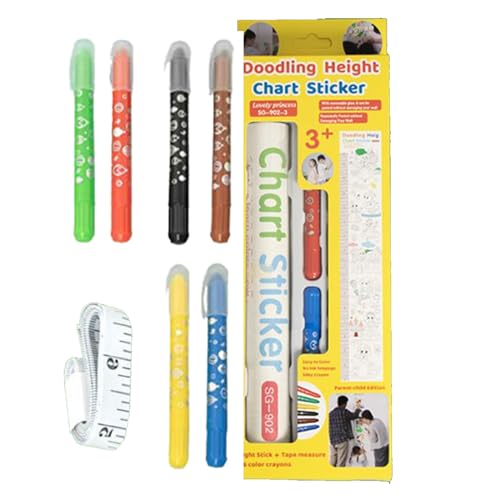 Sghtil Größenmessband | Höhenmessaufkleber zum Kritzeln und Bemalen - Kinderzimmer Spielzimmer Wandsticker Sghtil Größenmessband | Höhenmessaufkleber zum Kritzeln und Bemalen - Kinderzimmer Spielzimmer Wandsticker von Sghtil
