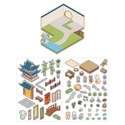 Sghtil Hausaufkleber, Scrapbooking Aufkleber | Cartoon Haus Aufkleber, Chinesische Szene Aufkleber | Anti-Stress Scrapbook Aufkleber, Aufkleber Sghtil Hausaufkleber, Scrapbooking Aufkleber | Cartoon Haus Aufkleber, Chinesische Szene Aufkleber | Anti-Stress Scrapbook Aufkleber, Aufkleber von Sghtil