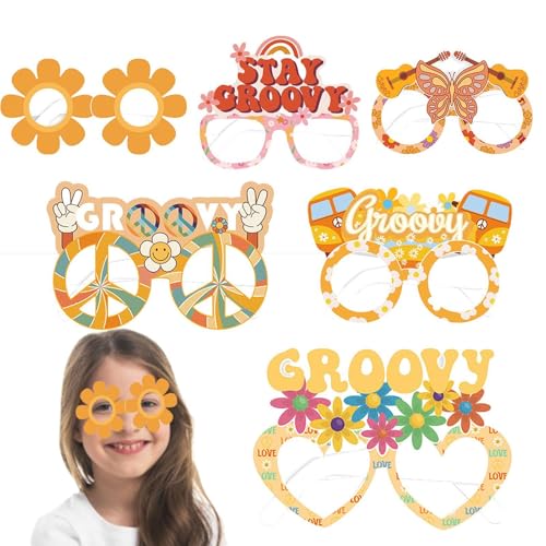Sghtil Hippie-Brillen-Partypaket,Groovy-Brillen-Partygeschenke, 6 Stück lustige Brillen, Tragbare Retro-Partybrille für Feiern, Foto-Requisiten, Urlaubsdekorationen Sghtil Hippie-Brillen-Partypaket,Groovy-Brillen-Partygeschenke, 6 Stück lustige Brillen, Tragbare Retro-Partybrille für Feiern, Foto-Requisiten, Urlaubsdekorationen von Sghtil