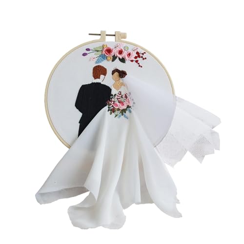 Sghtil Hochzeitsstickerei für Anfänger, Hochzeit, Stickerei, Punch Crafts, Sticknadel-Set mit Reifen und Anleitung für Anfänger-Paar Sghtil Hochzeitsstickerei für Anfänger, Hochzeit, Stickerei, Punch Crafts, Sticknadel-Set mit Reifen und Anleitung für Anfänger-Paar von Sghtil