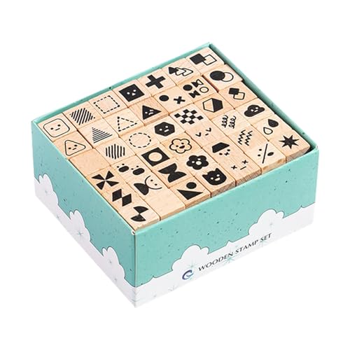 Sghtil Holzstempel für Zeichentrickfilme – Scrapbooking Dekorationsbedarf für 42 Stück Tier Geometrie Stempel Spielzeug Sghtil Holzstempel für Zeichentrickfilme – Scrapbooking Dekorationsbedarf für 42 Stück Tier Geometrie Stempel Spielzeug von Sghtil