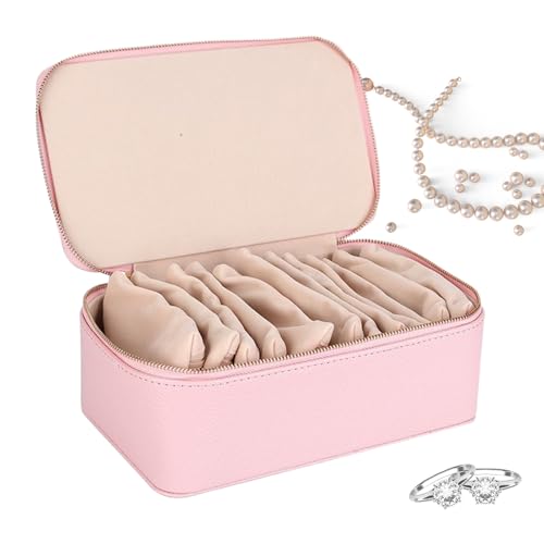 Sghtil Kompakte Reise-Schmuckschatulle, kleine Größe für Halsketten, Ringe und Zubehör – elegantes Design mit 12 Fächern – kompakt und tragbar – Geschenkidee für Sghtil Kompakte Reise-Schmuckschatulle, kleine Größe für Halsketten, Ringe und Zubehör – elegantes Design mit 12 Fächern – kompakt und tragbar – Geschenkidee für von Sghtil