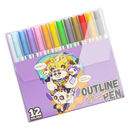 Sghtil Konturenstifte, Konturenmarker - Schimmerndes Marker-Set, kreative Marker zum Zeichnen von Kritzelkarten, Malstift-Set für Weihnachtskarten Sghtil Konturenstifte, Konturenmarker - Schimmerndes Marker-Set, kreative Marker zum Zeichnen von Kritzelkarten, Malstift-Set für Weihnachtskarten von Sghtil