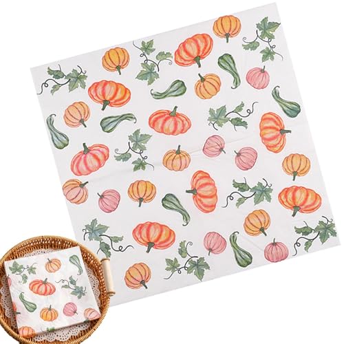 Sghtil Kürbis-Seidenpapier, Herbst-Kürbis-Papierservietten | Thanksgiving 20 Blatt dicke Papierservietten für Gäste | Thanksgiving Handtücher Abendessen Sghtil Kürbis-Seidenpapier, Herbst-Kürbis-Papierservietten | Thanksgiving 20 Blatt dicke Papierservietten für Gäste | Thanksgiving Handtücher Abendessen von Sghtil
